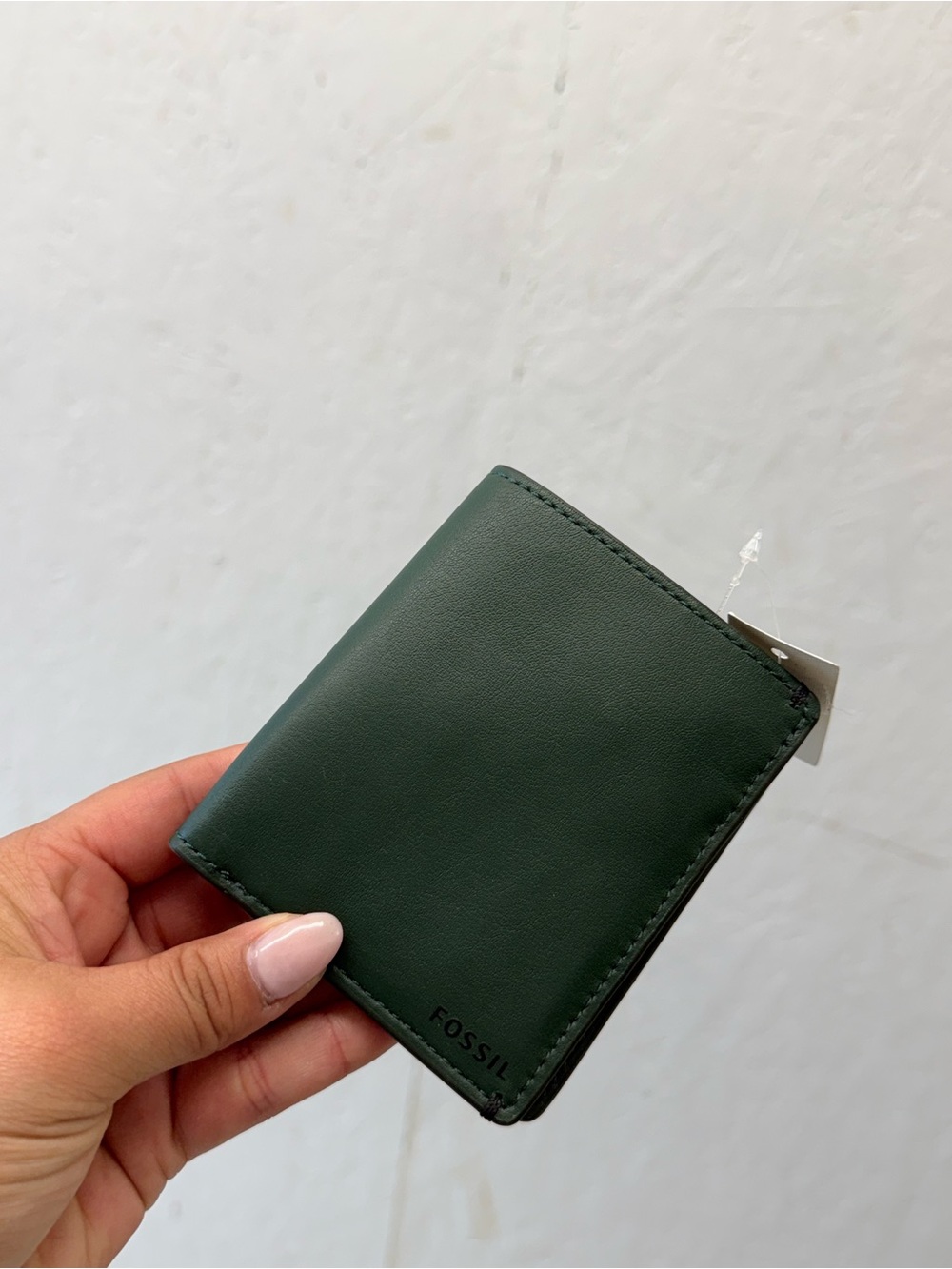 Fossil Dark Green Leather Bifold Wallet New With Tags